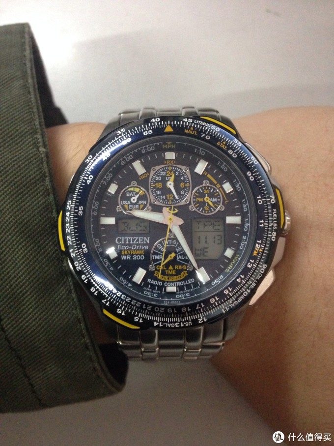 美版蓝天使:citizen 西铁城 jy0050-55l 空中之鹰 男款光动能腕表(附