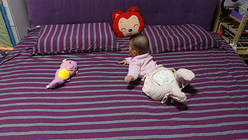 爱裸睡的娃妈带娃评测：DAPU 大朴 1.8米床 针织纯棉条纹四件套