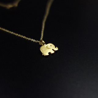 情人节小礼物：Dogeared Reminder "Good Luck" Elephant Pendant Necklace 项链