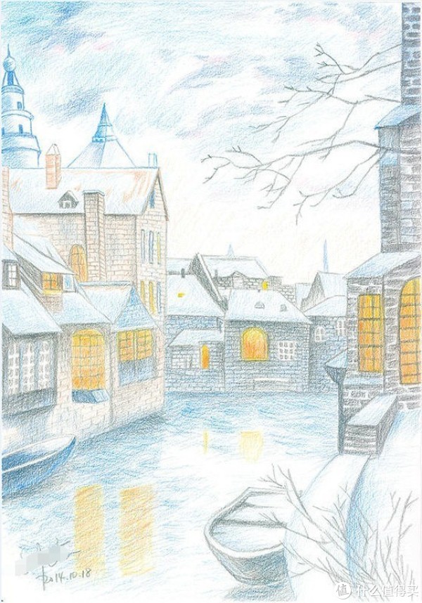 值客原创 办公设备 文具用品 文章详情  第二张尝试了风景画.