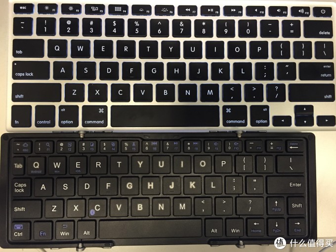 w/航世保护壳 文章详情   再来看一下跟13寸mbp键盘及imac键盘的大小
