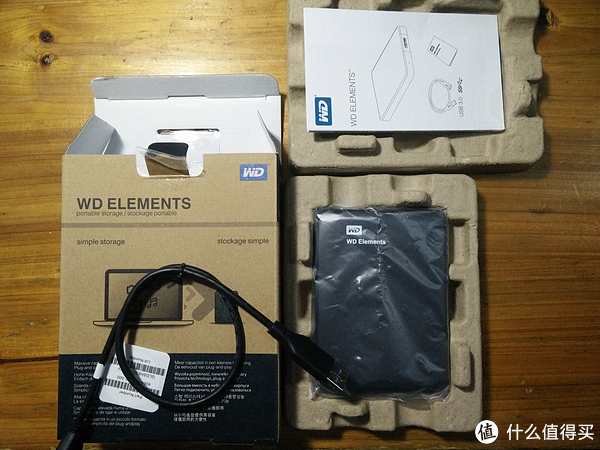 wd 西部数据 elements 2.5英寸 1tb移动硬盘 开箱