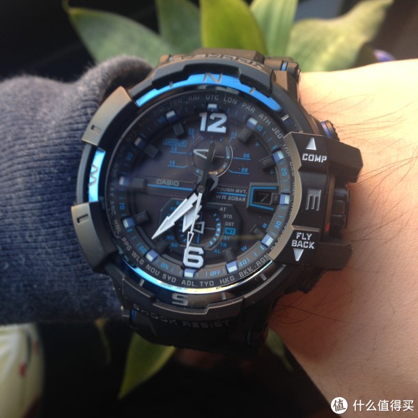 casio 卡西欧 g-shock gwa1100fc1ajf 蓝色空霸伪开箱