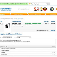 computeruniverse 购买9090cc剃须刀信用卡付款后无法确认订单及用PayPal结账的经历