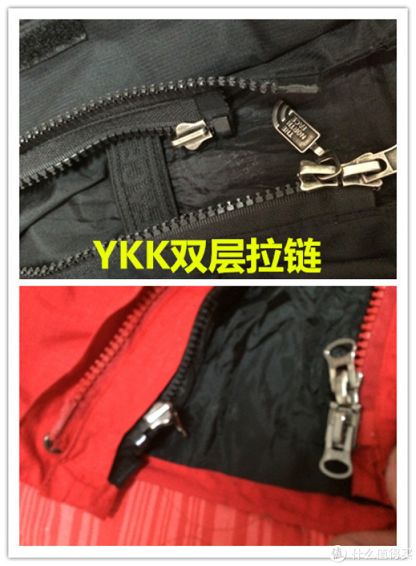 二:拉链 小红:★★★★★ 小黑:★★★★★ 两者都是ykk双层拉链,稳稳