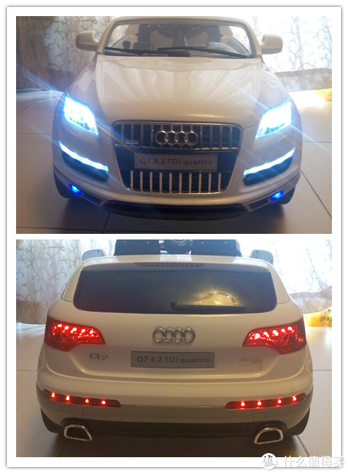 Audi奥迪Q7儿童电动车  车灯照
