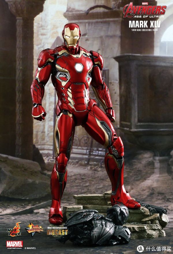 本站首晒# hottoys《复仇者联盟2:奥创纪元》合金压铸mk45