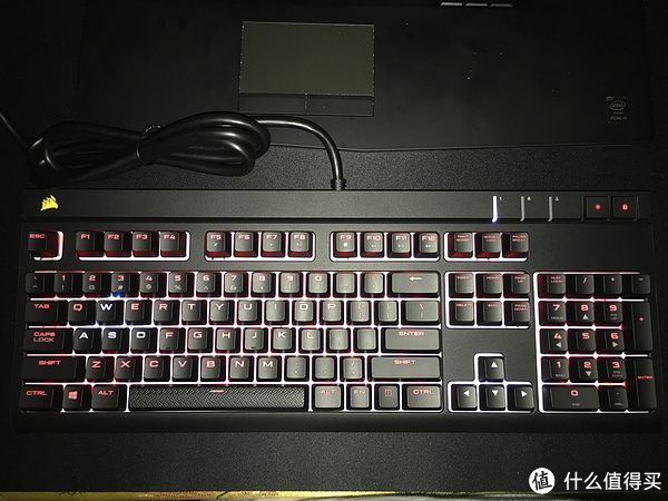 送桌布,赠键盘 晒晒 corsair 海盗船 strafe rgb 惩戒者 游戏键盘