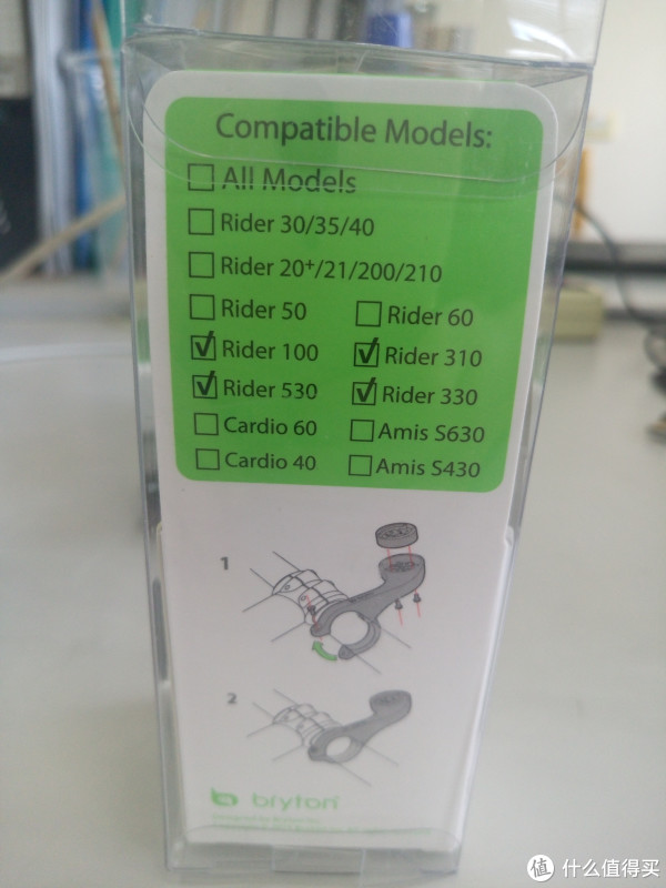 背面显示了支持的型号与安装方式