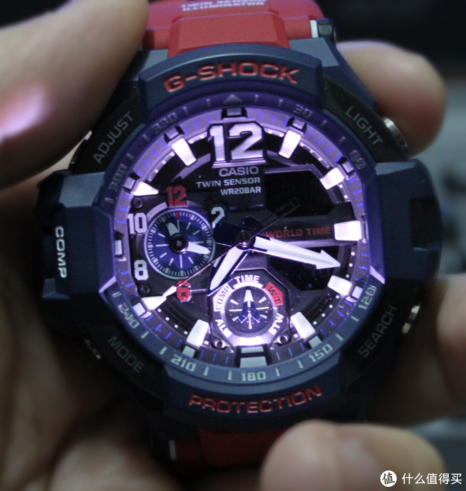 卡西欧ga2000灯光,卡西欧ga2000抬手灯 无波空霸 casio 卡西欧 ga-1100-2a 石英男表 分享