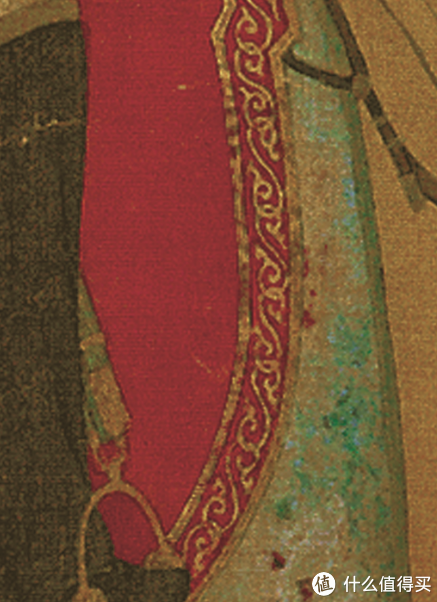 中第一位身穿黑色长袍的人,马鞯图案最为华丽的女子,应该就是虢国夫人