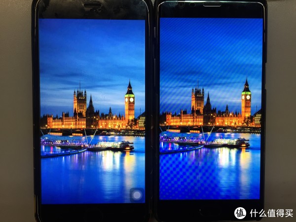 左侧iPhone7P右侧一加3T