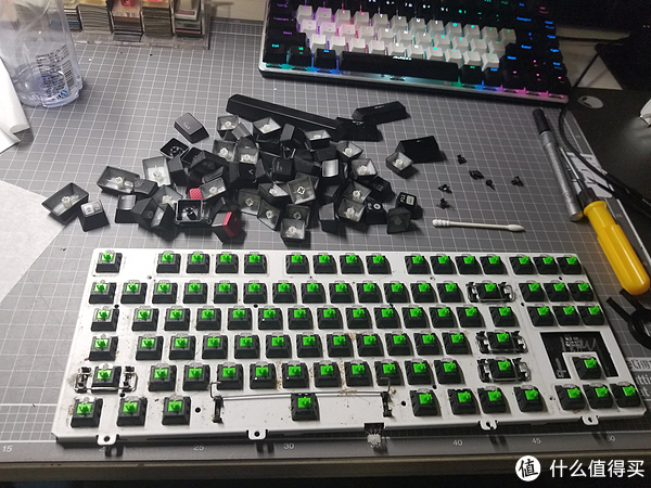 razer 雷蛇 黑寡妇 幻彩版 机械键盘 维修换轴记录