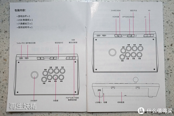 turbo开关:让8个按键按住变成连点 摇杆模式切换:让摇杆在方向键/ls