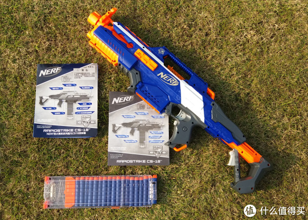 霸气,带感—hasbro 孩之宝 nerf cs-18 热火精英系列 软弹枪 开箱试玩
