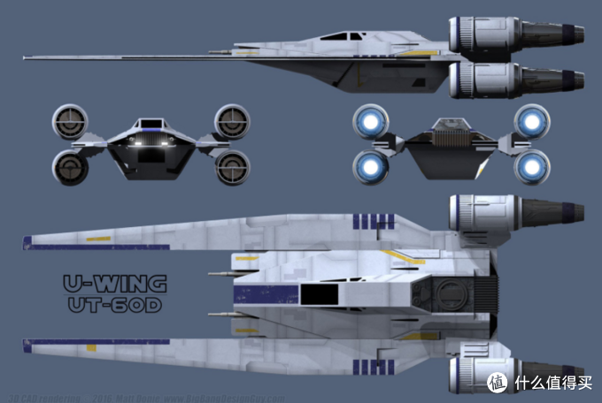 u翼星际战斗机有着四个大号的引擎连接在机身上,整个机身近似u型,座舱