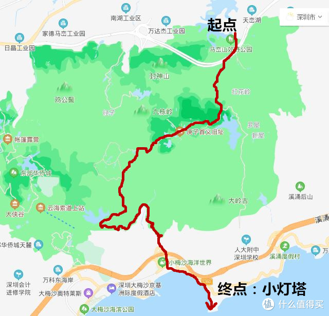 边走边玩 篇三 穿越深圳马峦山到小梅沙灯塔,看海