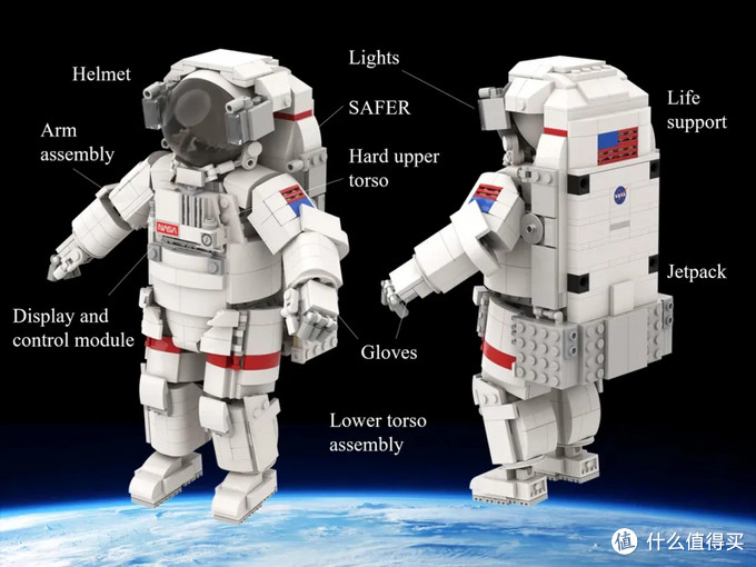 legotruman在设计上采用了经典的太空原型,他从宇航员布鲁