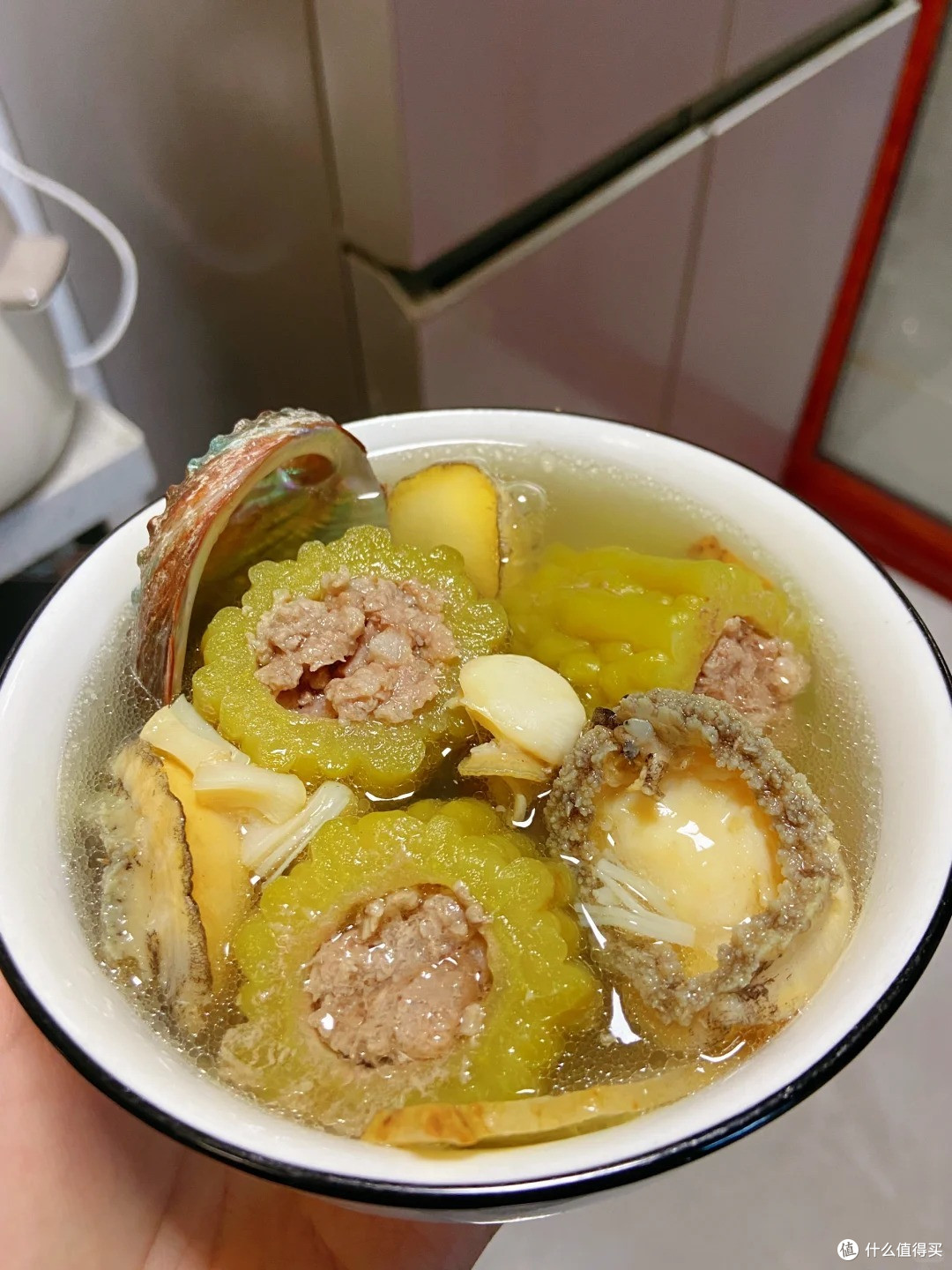 我妈常做的苦瓜炖鲍鱼，超级好喝！！_海鲜水产_什么值得买