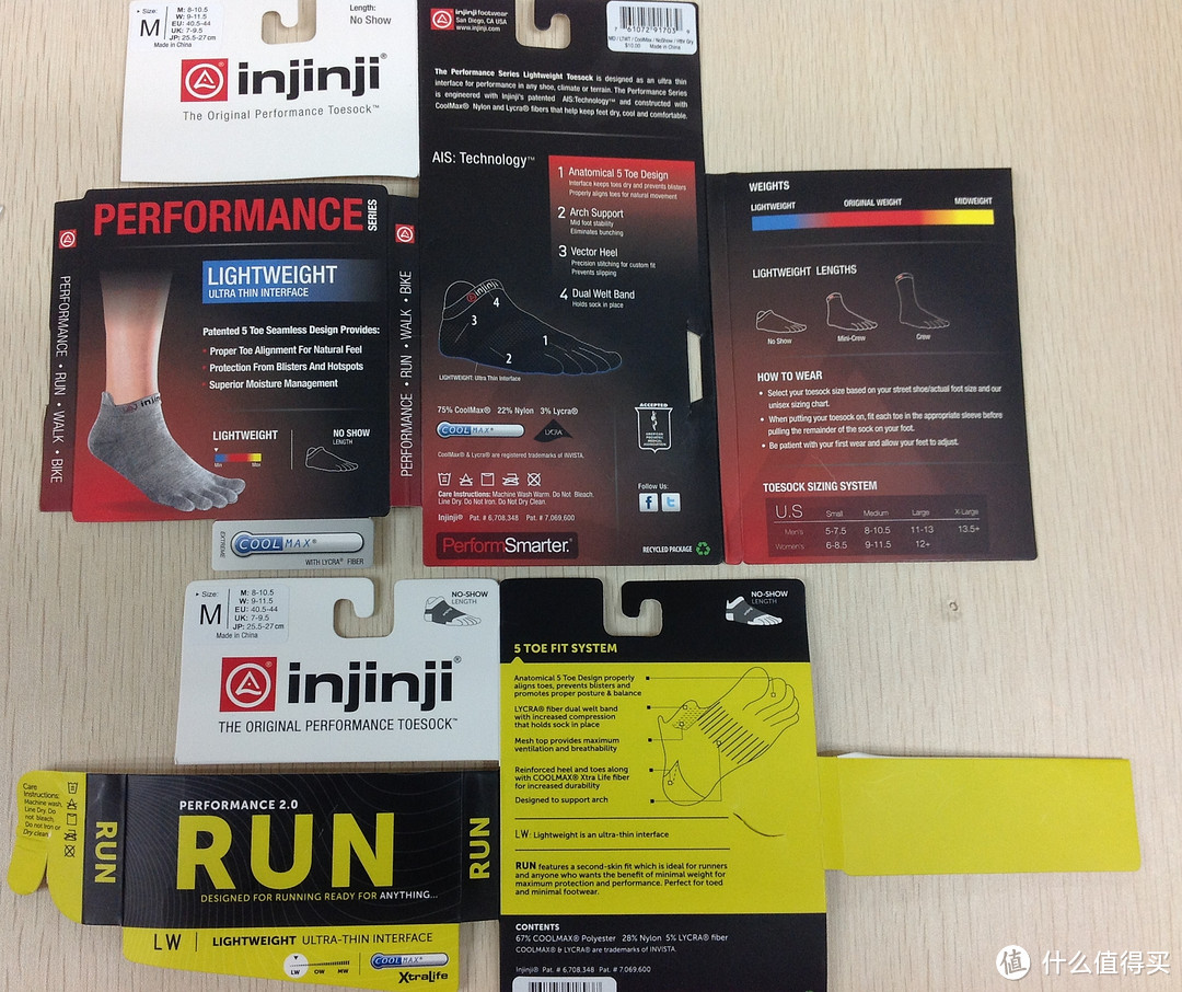 运动装备连环晒：Injinji Performance 2.0 Run 新版五趾袜