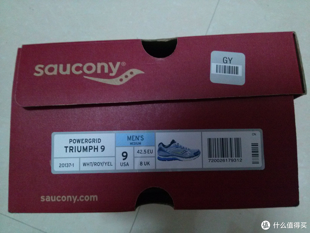 晒物区第一双 saucony 索康尼 Triumph 9 男款 *级缓震慢跑鞋