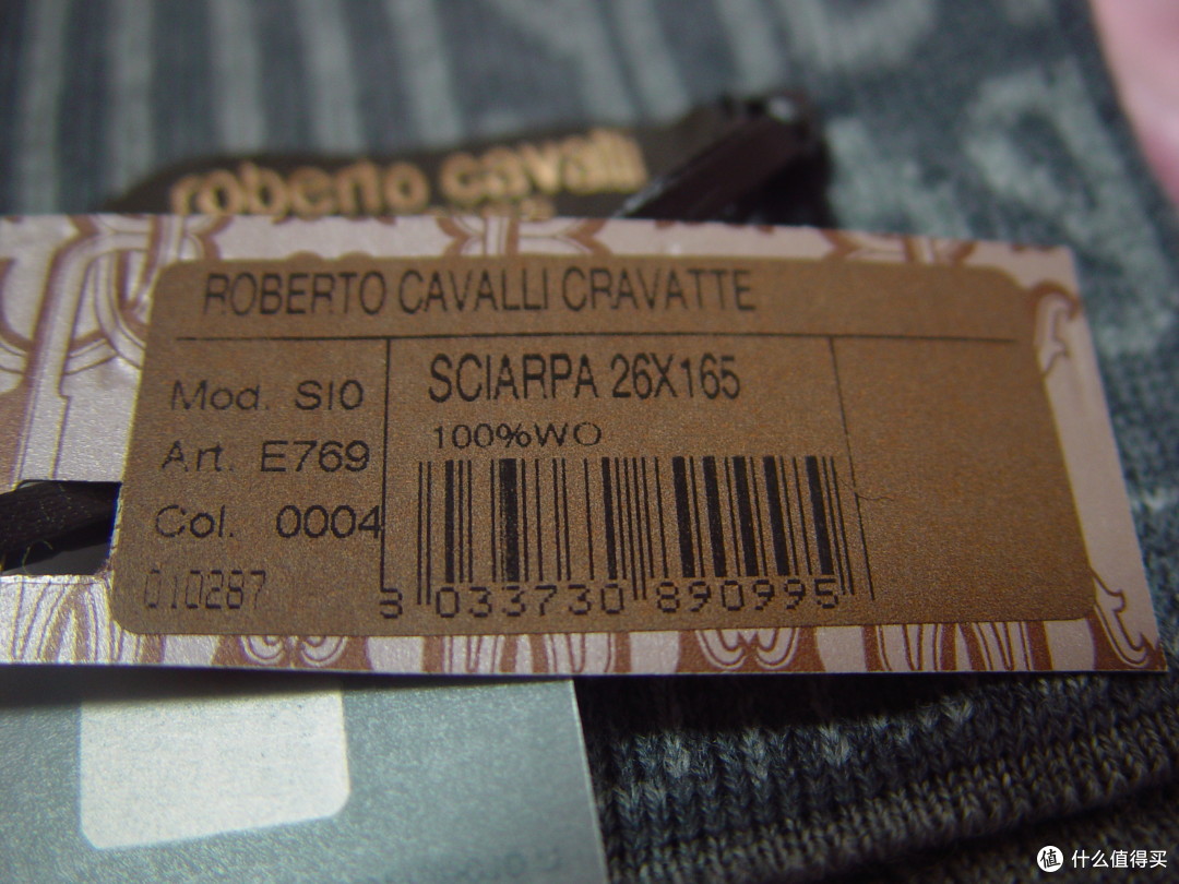 逆袭神器！Roberto Cavalli 罗伯特·卡沃利 Men's Wool Scarf 男士羊毛围巾