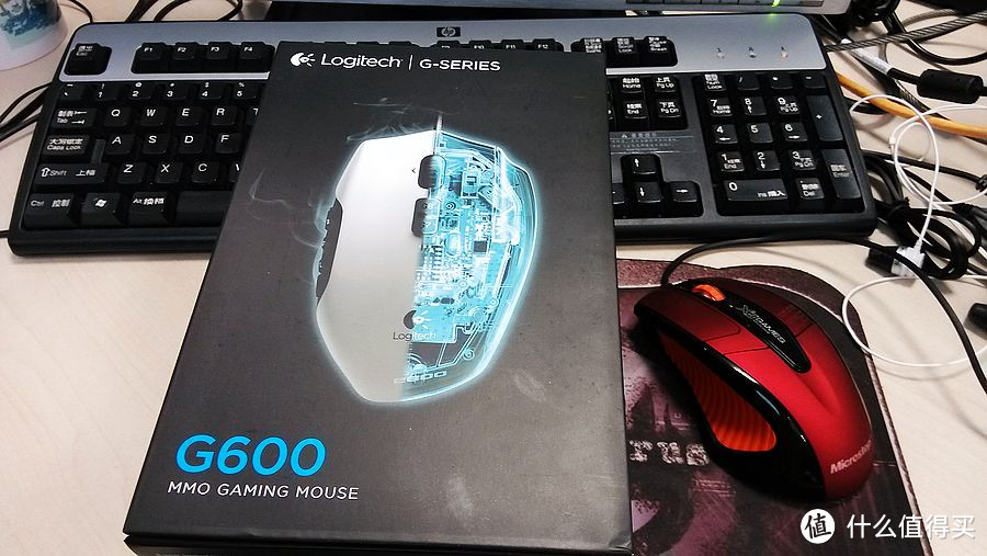 晒 白色 Logitech 罗技 G600 游戏鼠标