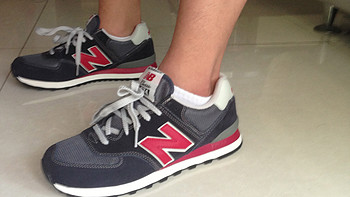 伯尔蓝+唇膏红色 New Balance 新百伦 男 复古鞋 ML574VDN 入手，真人兽上脚图