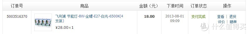 BUG价：飞利浦 节能灯 8W 全螺E27 白光6500K（4支装）入手，兴奋晒单