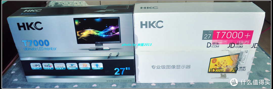 【图片更新】屌丝大屏幕——HKC 惠科 T7000+ 27寸广视角液晶显示器 简单开箱及与T7000简单对比