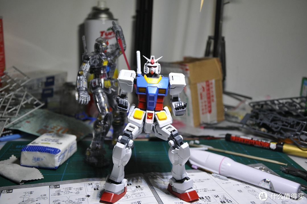 万代高达MG 1/100 RX-78-2 GUNDAM 3.0 开箱到素组完成 170P杀内存 红有三客串