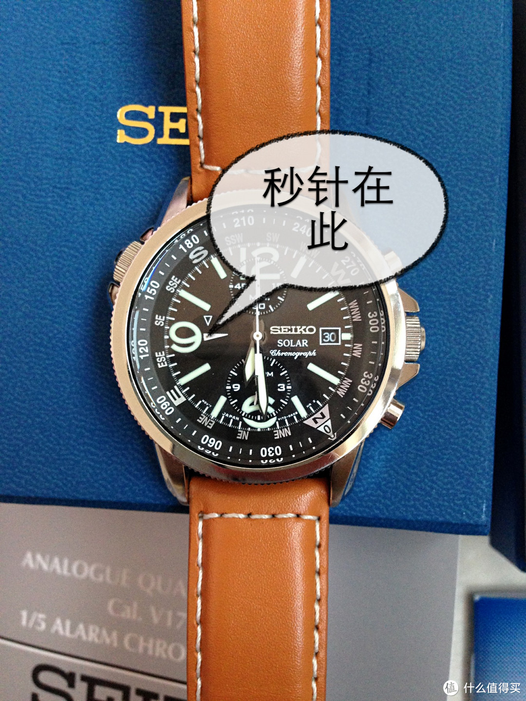 你是不是也看错了秒针？？SEIKO 精工 SSC081 男款 光动能腕表