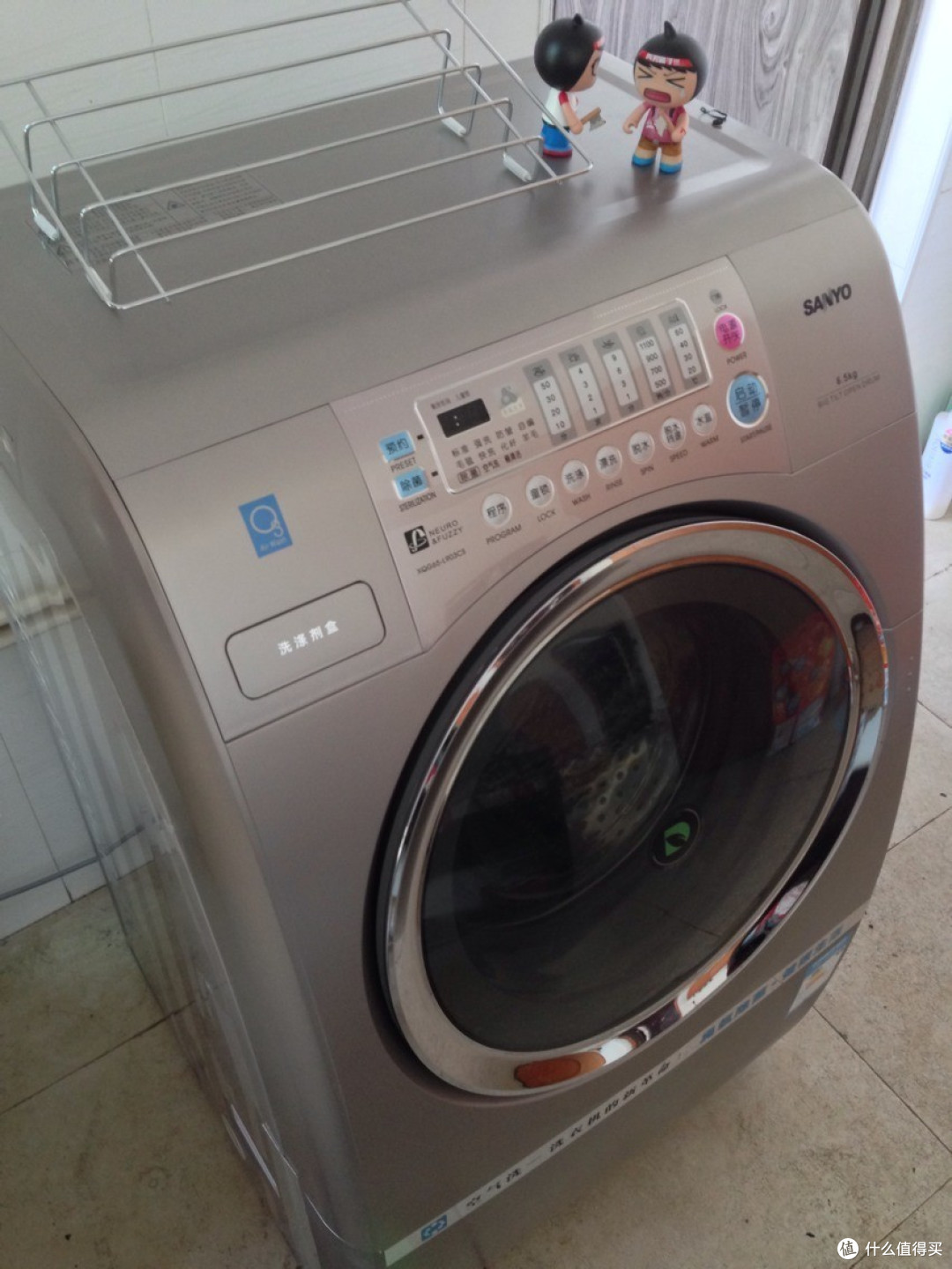 土豪金sanyo三洋xqg65l903cs全自动斜滚筒洗衣机8天高强度使用报告