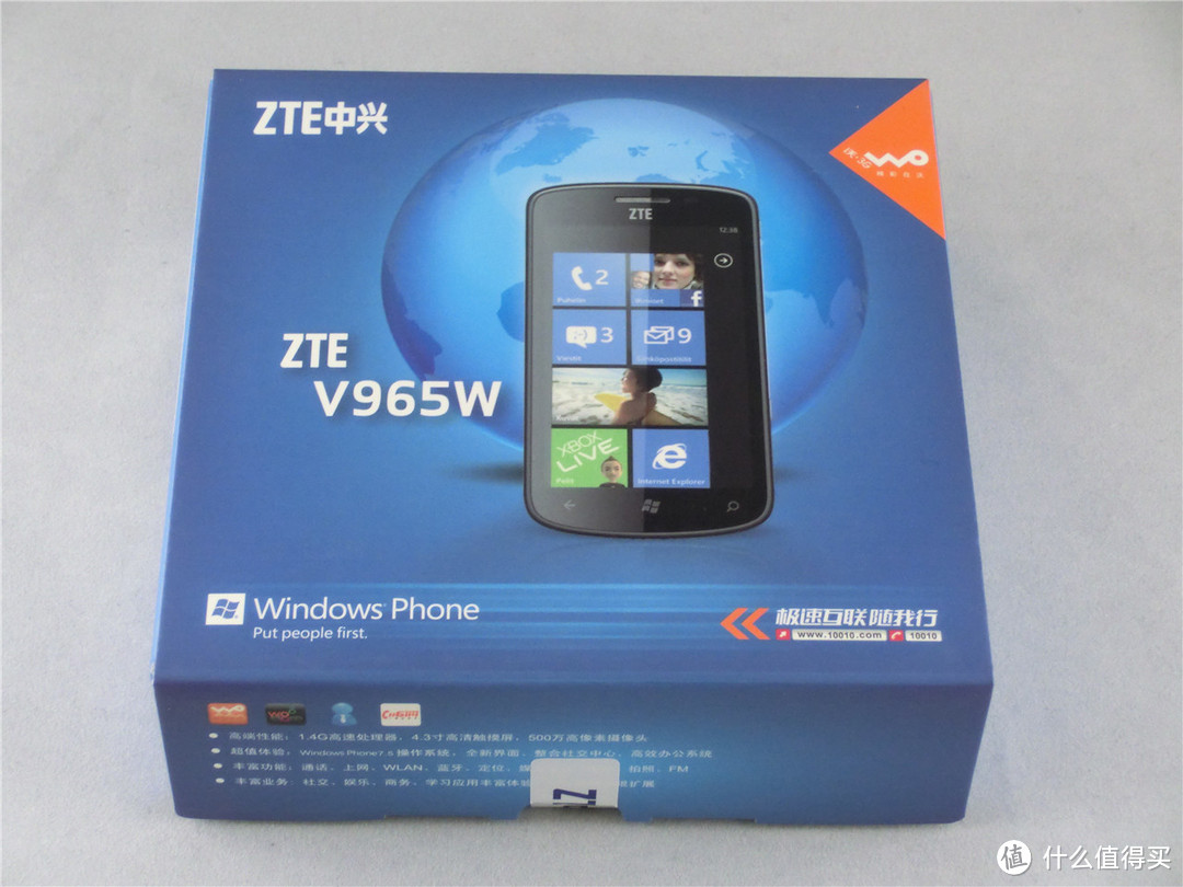 最廉价WP7手机? ZTE 中兴 V965W 3G手机 联通定制版
