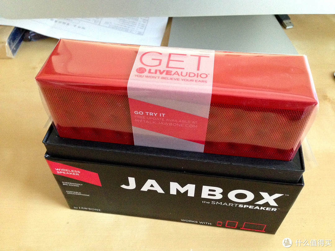 红色 Jawbone JAMBOX 蓝牙无线便携音箱 开箱简评