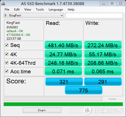 我来吃螃蟹——599元的Kingfast 金速 F8 240G sata3 SSD 固态硬盘