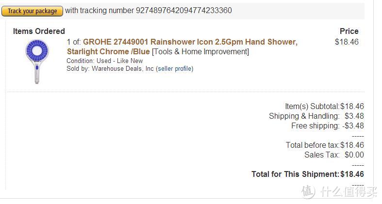 Amazon Warehouse初体验：GROHE 高仪 27449001 Rainshower Icon 2.5Gpm 手持花洒