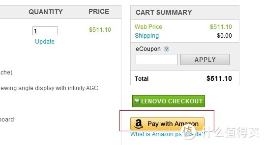 使用pay with amazon,不要用lenovo checkout,否则必然购买失败