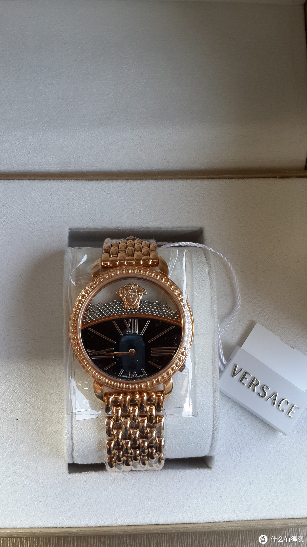 玫瑰金美杜莎：Versace 范思哲 "Krios" Rose Gold Ion  玫瑰金女款腕表 93Q80BD008 S080