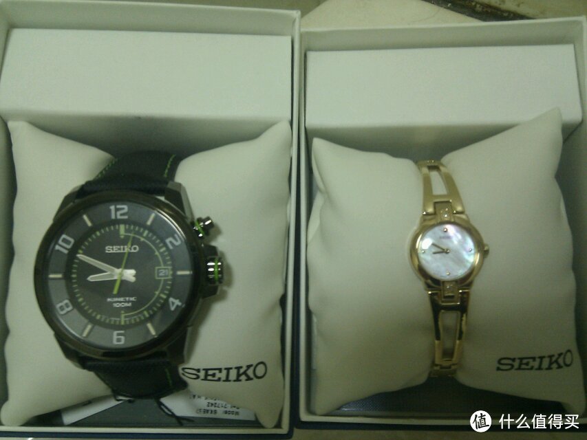 拖延症患者的SEIKO 精工 情侣表：SEIKO KINETIC WATCH 男款腕表 SKA557+DRESS WATCH 女款腕表 SUJ708