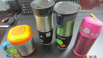 我的保温团队 篇一：Thermos 膳魔师 吸管保温杯 + Contigo 康迪克 Autoseal West Loop 车载运动保温水杯、儿童食物保温桶