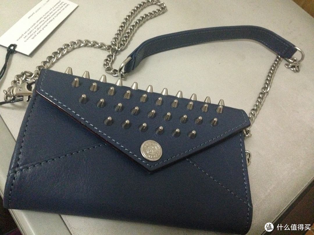 夏季防身必备：Rebecca Minkoff 瑞贝卡·明可弗 Mini Wallet On A Chain 真皮迷你铆钉包