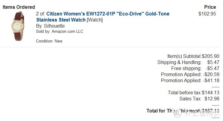 Citizen 西铁城 Eco-Drive EW1272-01P 女款光动能腕表