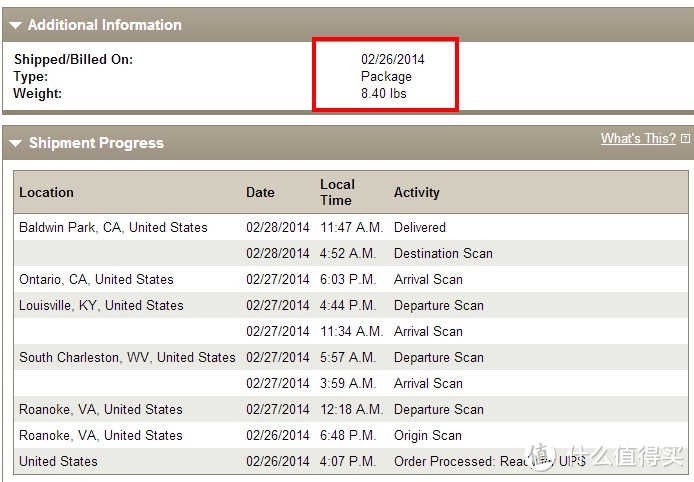 UPS追踪订单