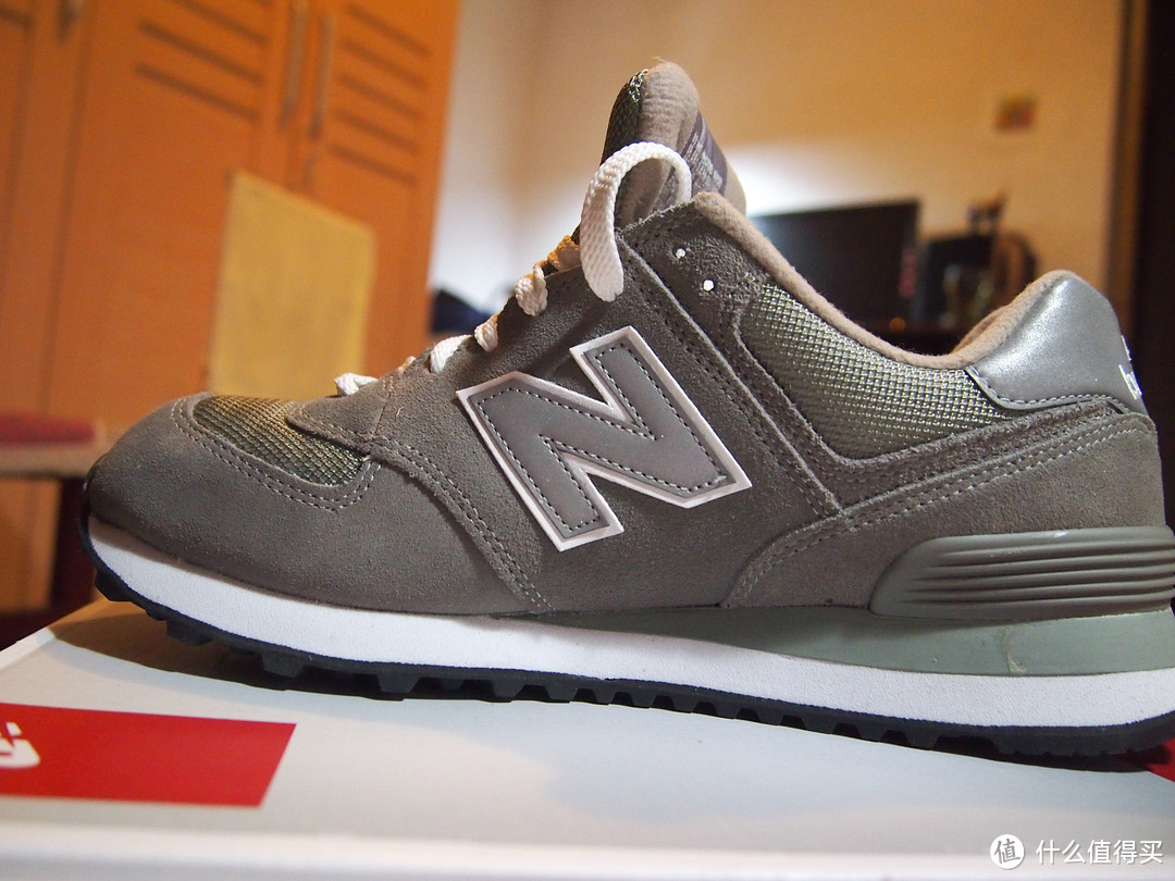 上阵父子兵：New Balance 新百伦 M574GS 元祖灰 休闲鞋+KJ990GOG 儿童款慢跑鞋 灰橘 开箱上脚