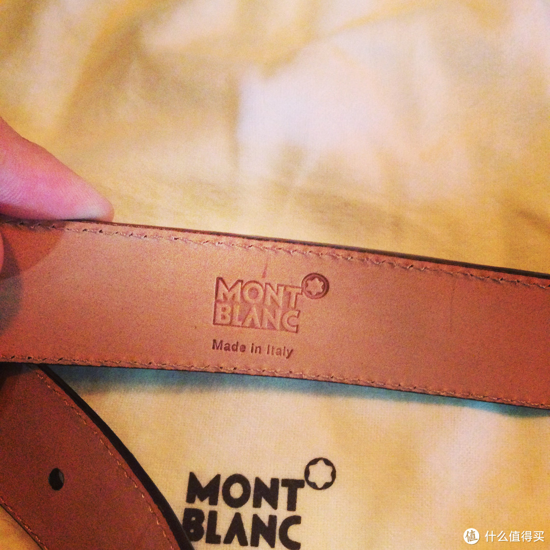 Mont Blanc 万宝龙 镀钯金白星光面 针扣 男士皮带