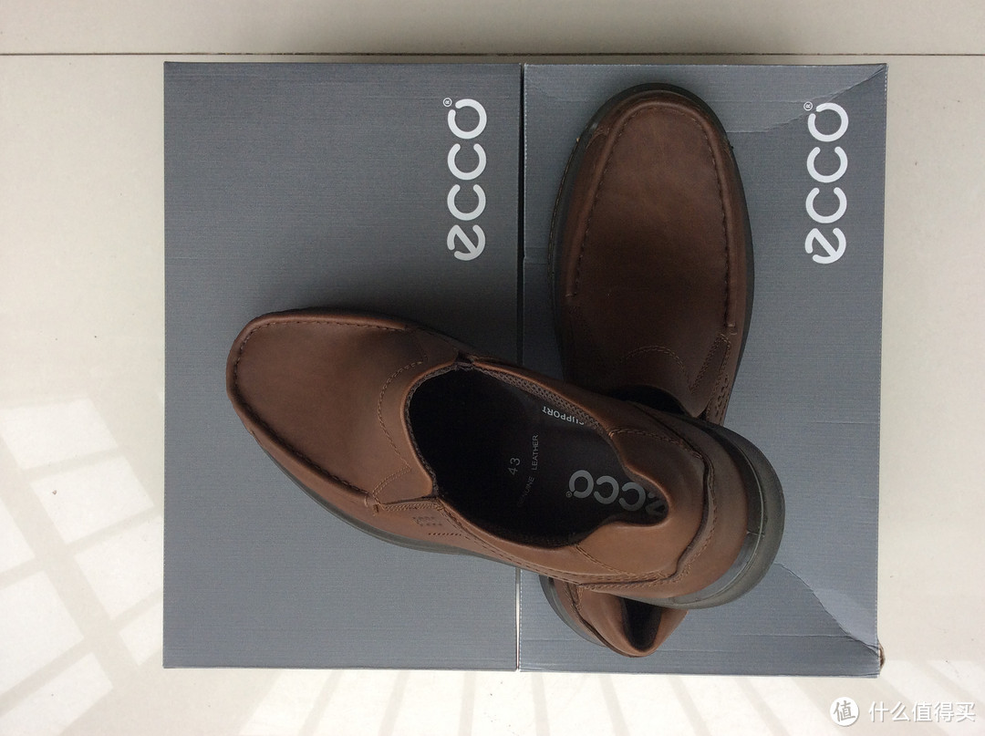 上阵父子鞋：ECCO 爱步 Iron Slip On 铁人 男士真皮乐福鞋