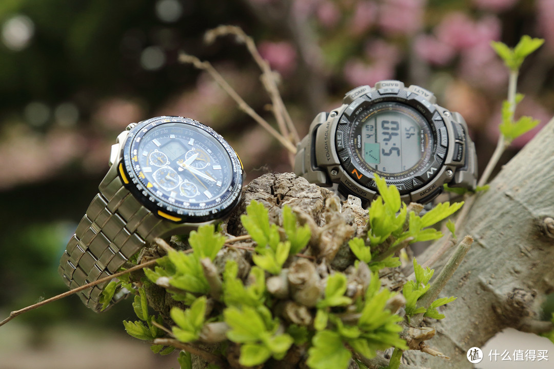 Citizen 西铁城 空中之鹰系列 JY0040-59L 男士光动能表 & CASIO 卡西欧 PAG240T-7CR Pathfinder 男款多功能太阳能腕表