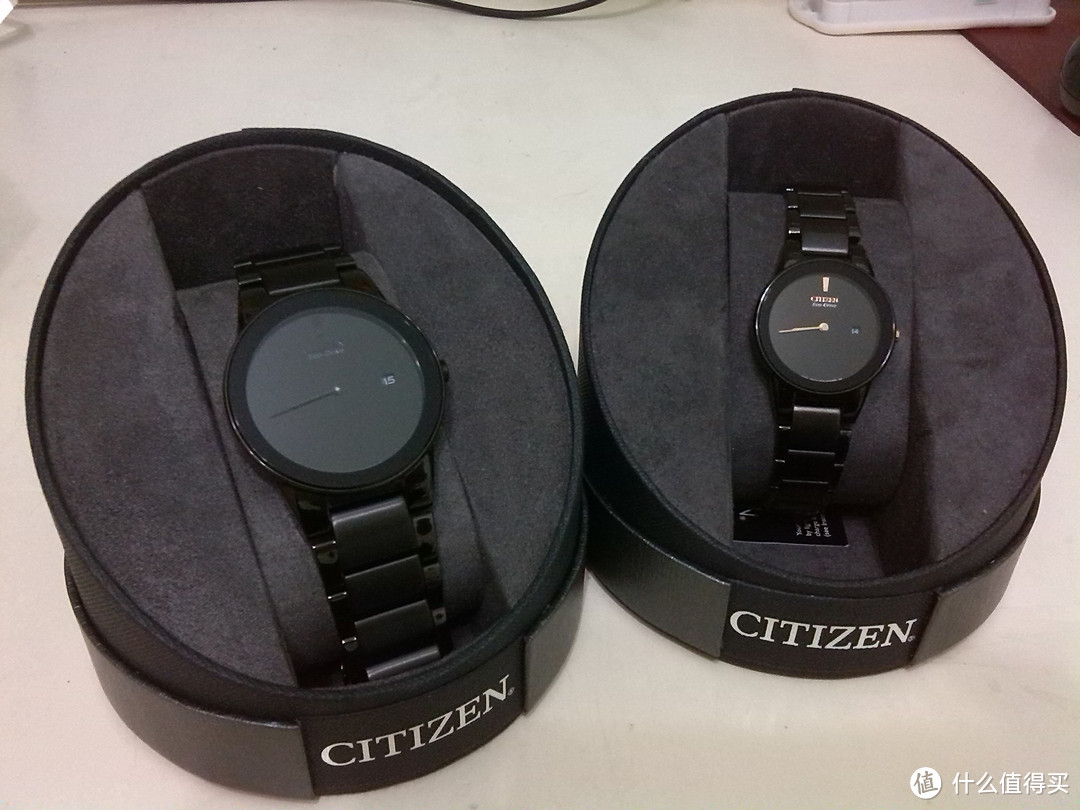 CITIZEN 西铁城 AU1065-58E 、GA1055-57F 情侣款光动能腕表  — 黑夜给了我黑色的眼睛，我却用它寻找指针？