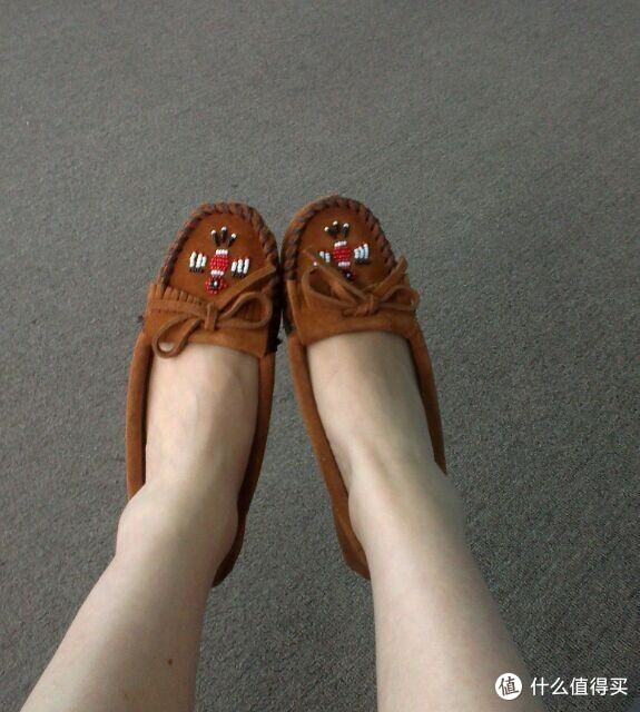 京东购入 MINNETONKA 迷你唐卡 女士博特雷鸟 真皮棕色平底鞋 602 5/36 dx